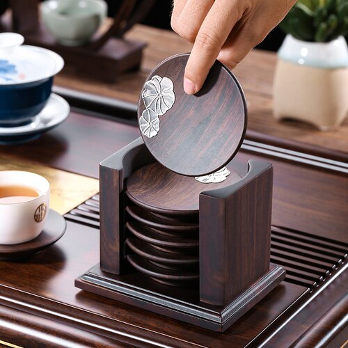 Ebony Wood Teacup Mat