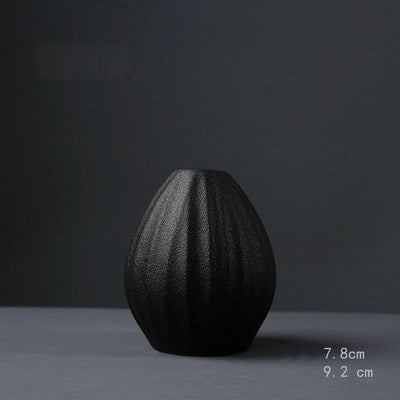 Black As Night Textured Ceramic Vase