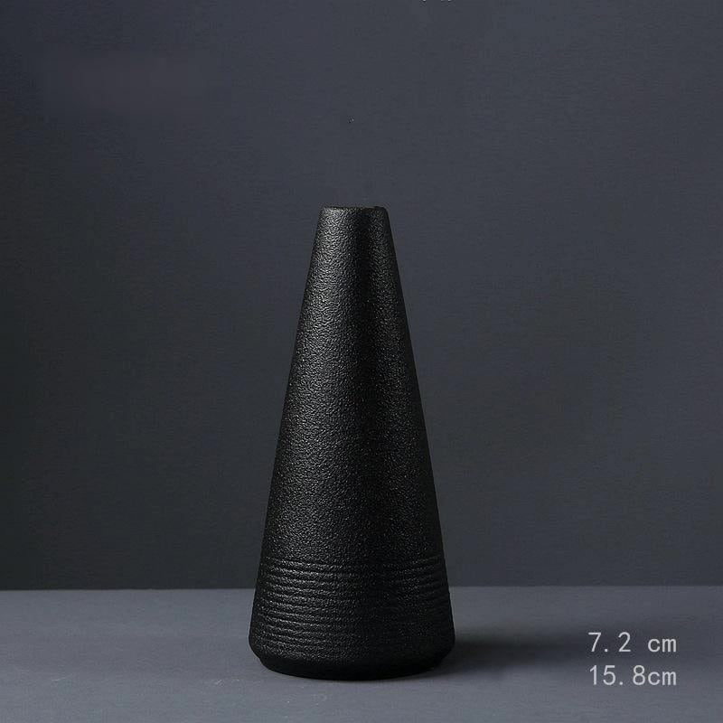 Black As Night Textured Ceramic Vase