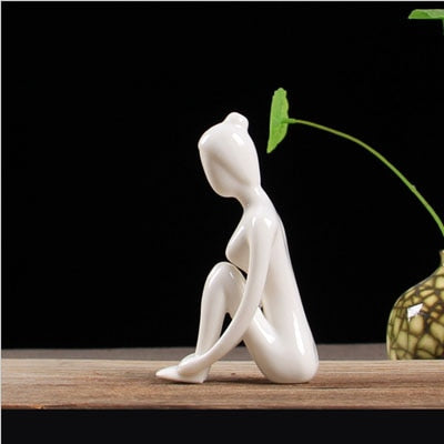 Yoga Abstract Art Ceramic Statue