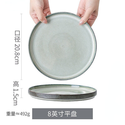 Retro Gray Porcelain Plate