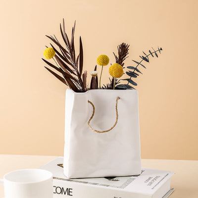 Creative Shopping Basket ceramic Vase