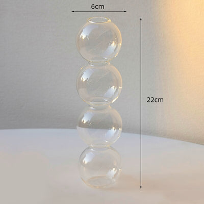 Glass and Bubble Glass Flower Vase