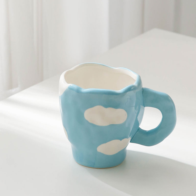 HANDMADE BLUE SKY COFFEE CUP WITH SAUCER