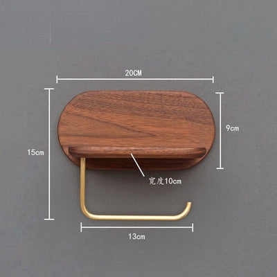 Solid Wood Brass Tissue Holder