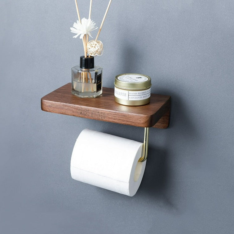 Wall-mounted Wooden Paper Towel Rack