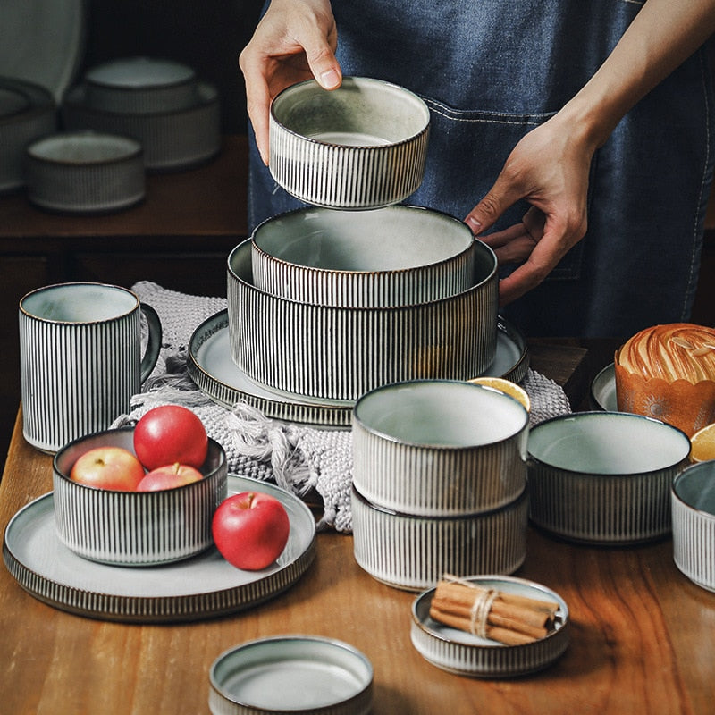 Retro Gray Porcelain Plate