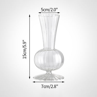 Clear Glass Flowers Vase, Model #2