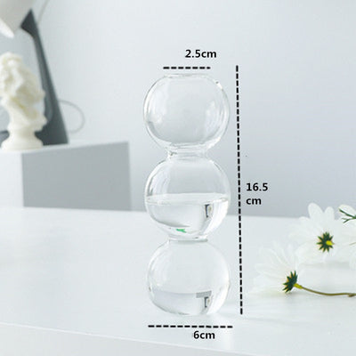 Clear Glass Flowers Vase, Model #2