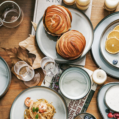 Retro Gray Porcelain Plate