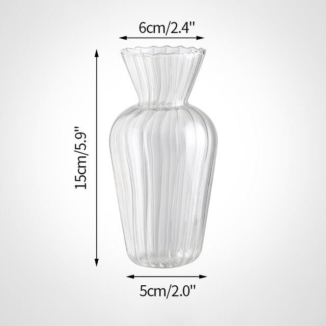 Clear Glass Flowers Vase, Model #2