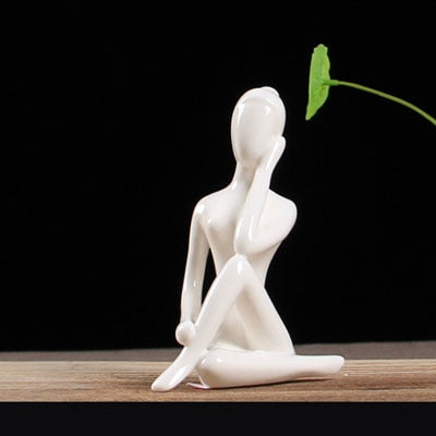 Yoga Abstract Art Ceramic Statue