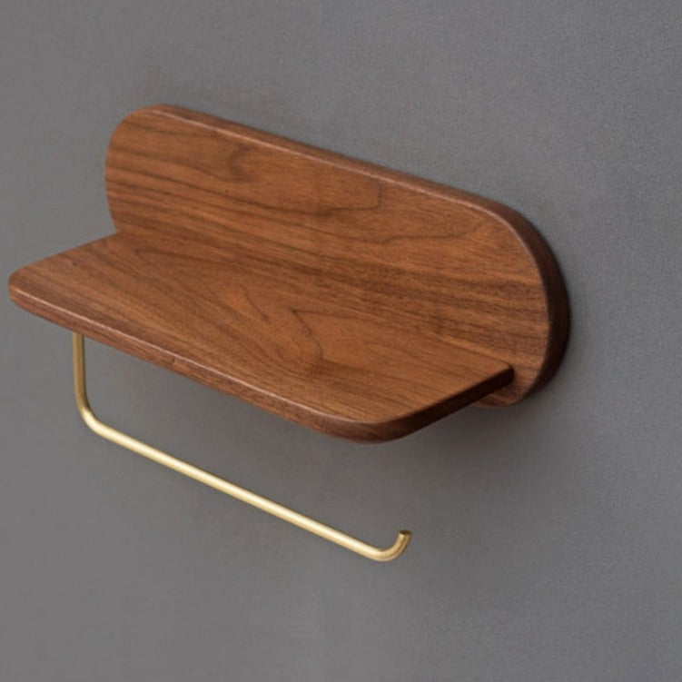 Solid Wood Brass Tissue Holder