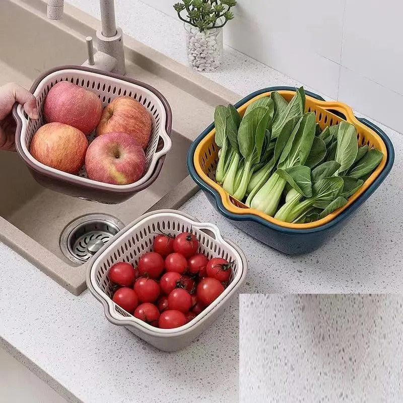 Double-Layer Vegetable Washing Basket