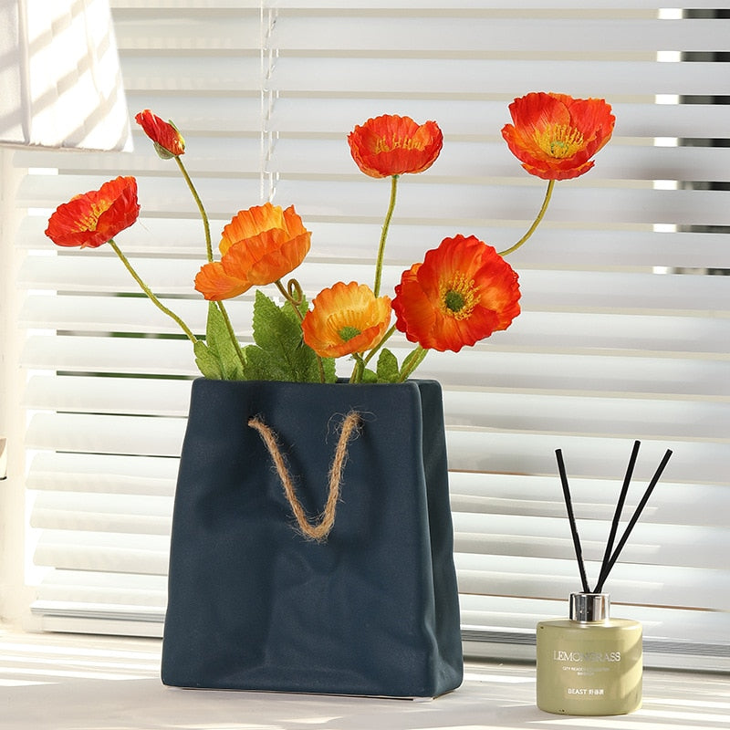 Creative Shopping Basket ceramic Vase