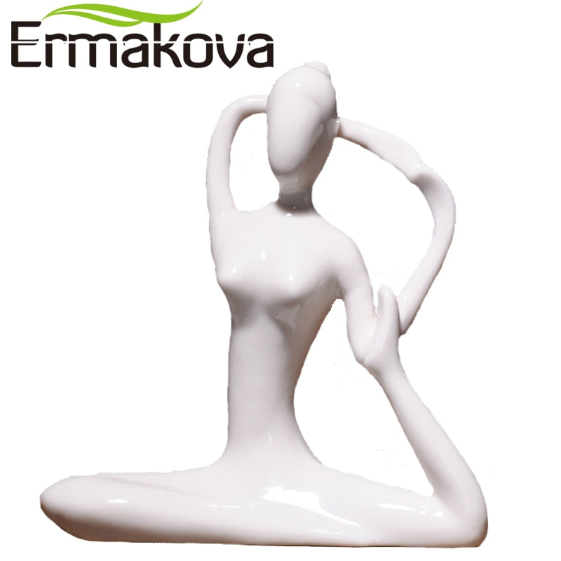 Yoga Abstract Art Ceramic Statue