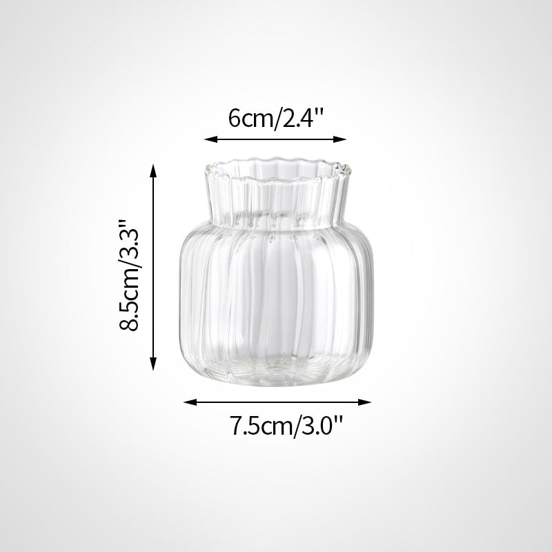 Clear Glass Flowers Vase, Model #2