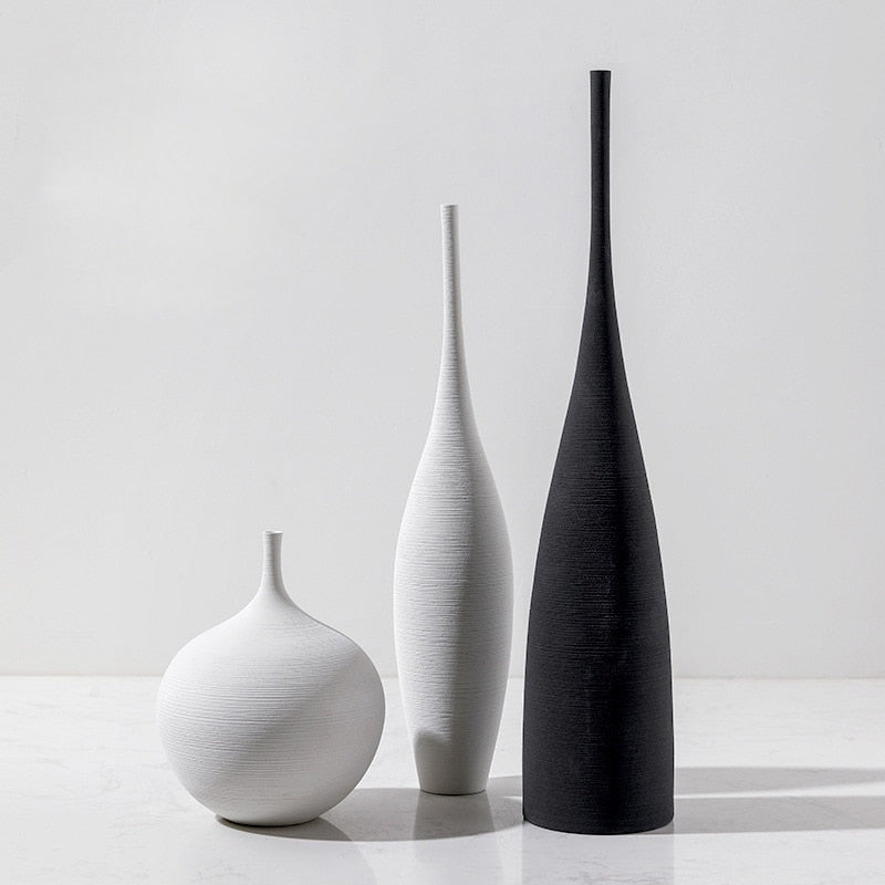 Brushed Finishing Ceramic Vase