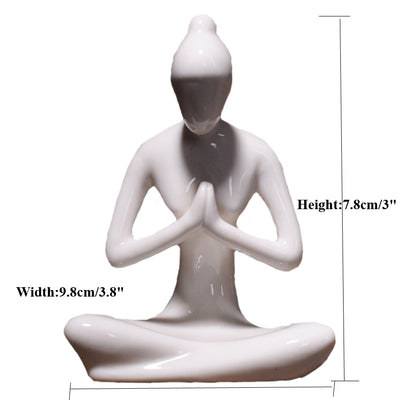 Yoga Abstract Art Ceramic Statue