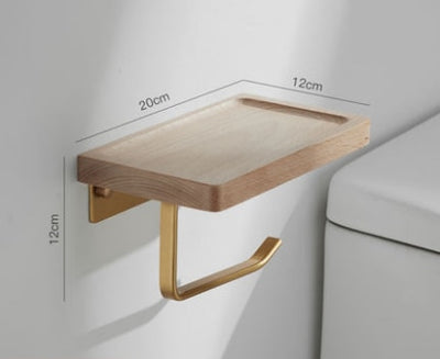 Metal Wood Tissue Holder Wall-mounted